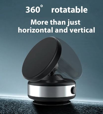 UrHomeSupplies magnetic car phone holder attached to a car dashboard, holding a smartphone securely for hands-free use