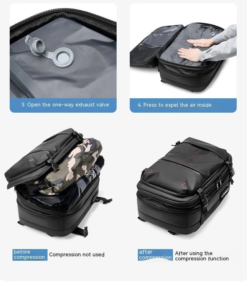Large-capacity vacuum compression backpack by UrHomeSupplies, showing sleek design and durable material for travel or storage.